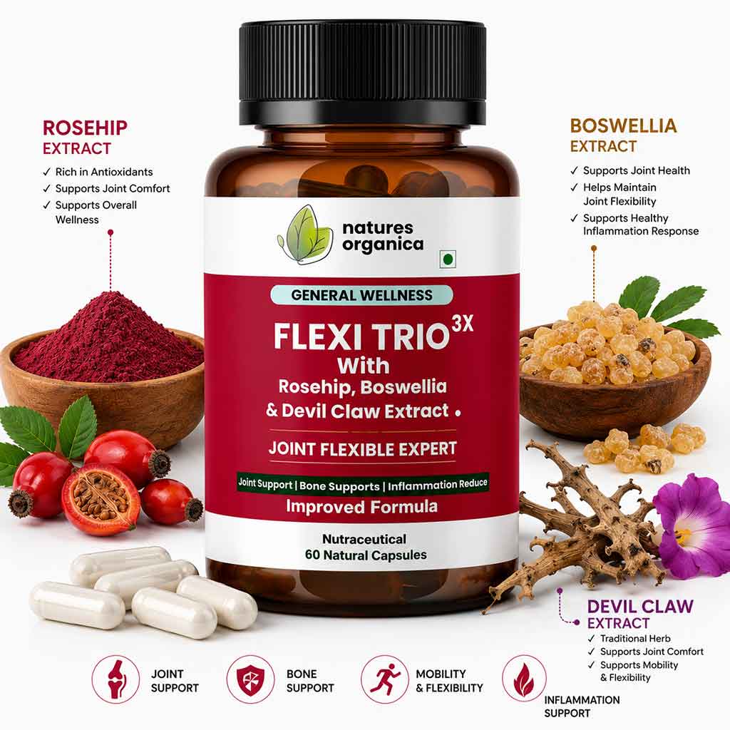 Flexi Trio 3X – Joint Flexibility & Mobility Support Capsules | Nature Organica